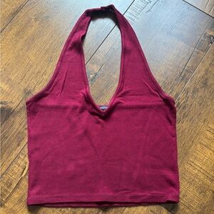 Brandy Melville Burgundy/Red Halter Crop Top